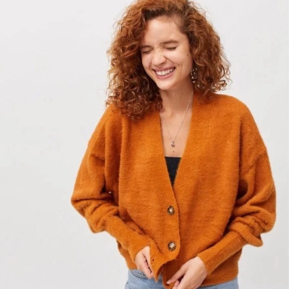 Urban Outfitters Sweaters - Urban Outfitters Thea Oversized Cardigan Rust Orange Boho Indie Cozy XS